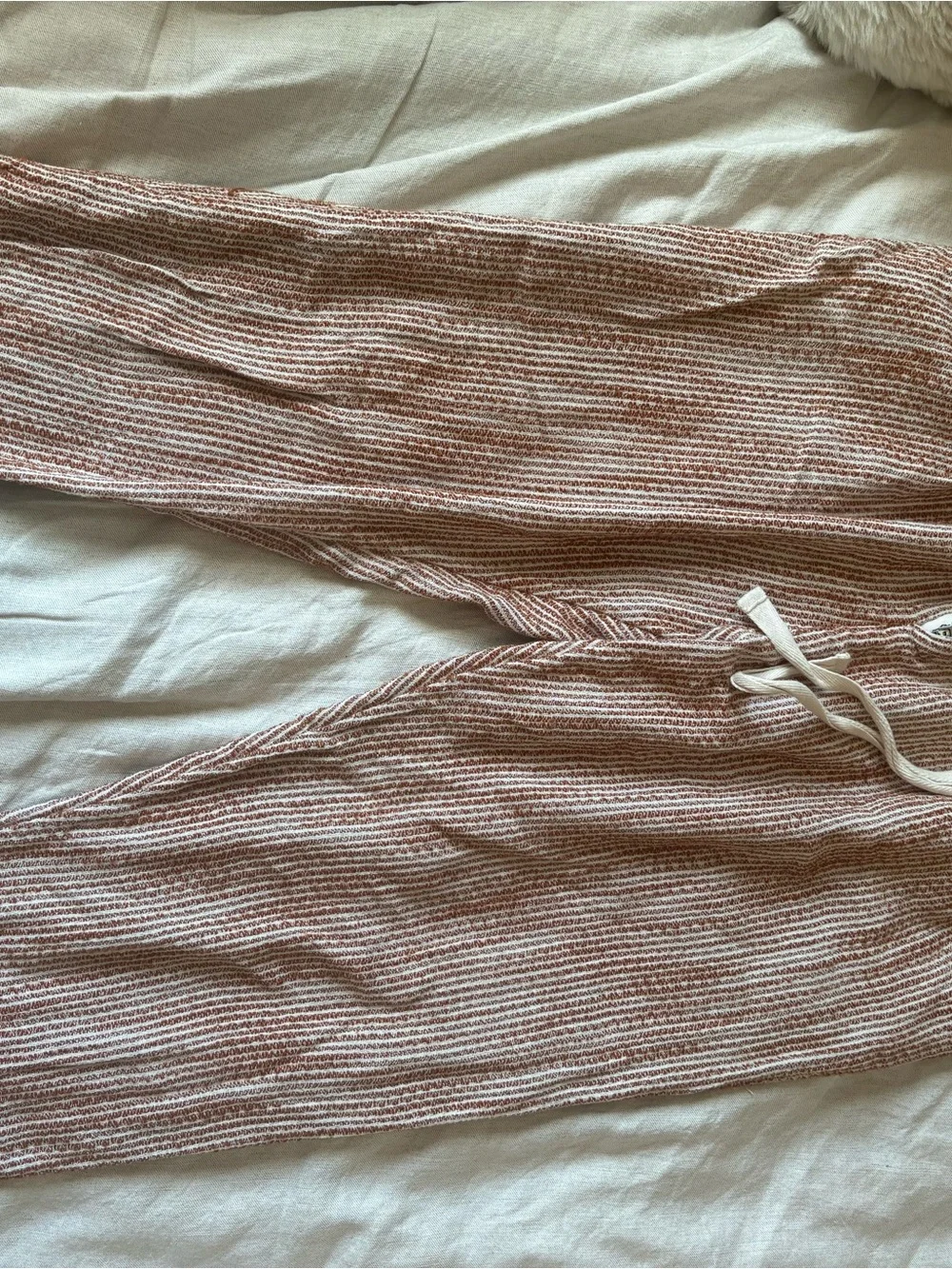 Free People Women's Ribbed Drawstring Pants - Blush Brown Size 6